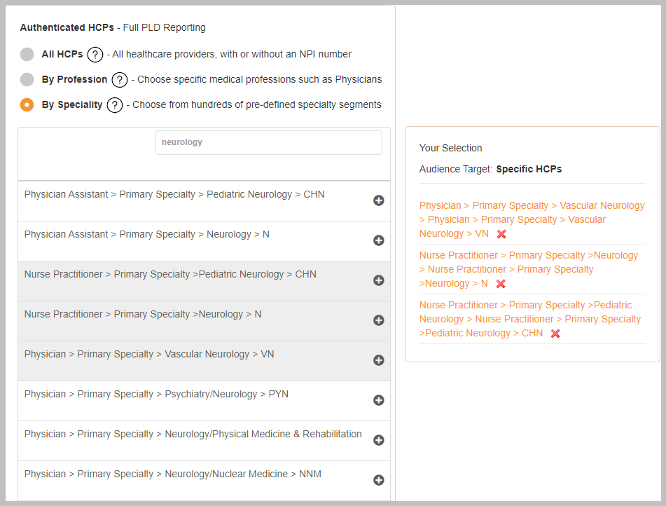 Physican-specialty-targeting